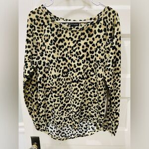 Express Animal Print Long Sleeve Tunic Top, Medium